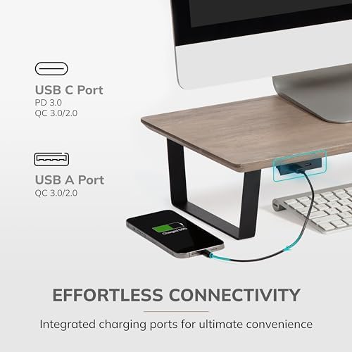 Anji Mountain Monitor Stand for Desk - Desktop Organizer & Laptop Riser, Ergonomic Monitor Riser, Space-Saving, Durable,