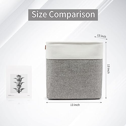 Bagnizer 13x13 Cube Storage Bins, Collapsible Fabric Storage Box, 4 Pack Closet Baskets with Handles for Organizing, She