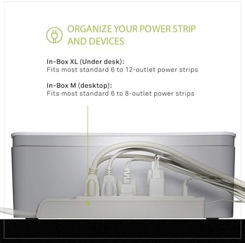 in-Box Cable Box Set with Extra Large Surge Protector Concealer Cable Management for Under Desk and Mobile Charging Stat