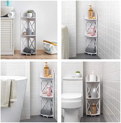 J JINXIAMU Corner Shelf Small Bathroom: Frees Up 65% Bath Space for Renters