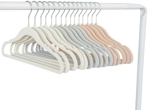 3 Sprouts Velvet Baby Hangers, Non Slip Slim, Cream/Gray/Hazelnut, 30 Pack