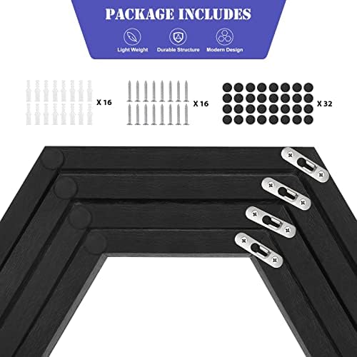 CADUKE Hexagon Floating Shelves Set of 8, Black