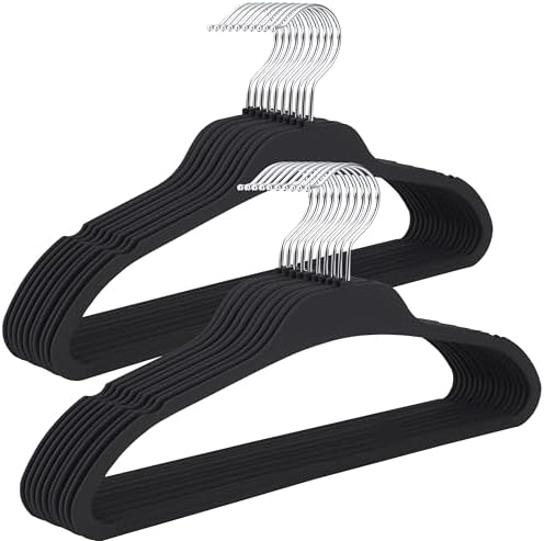 Rubber Coated Hangers 20 Pack, Non-Slip Clothes Hangers
