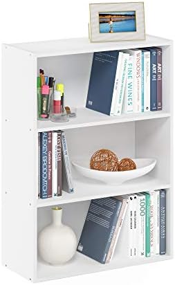 Furinno PASIR Book Shelf, 3-Tier Bookshelf, Storage Shelves Bookcase, 9.7 x 23.7 x 31.5, for Living Room, Bedroom, Home 