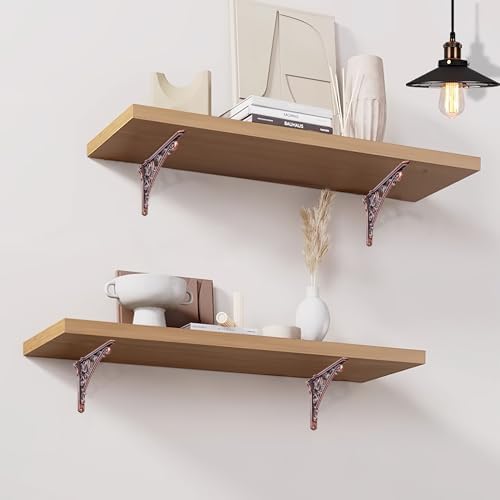 Khtumeware Shelf Bracket 6 Inch, Decorative Brackets for Shelving, Heavy Duty Vintage Ornate Shelf Bracket, Hardware Inc
