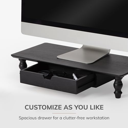 Anji Mountain Monitor Stand for Desk - Desktop Organizer & Laptop Riser, Ergonomic Monitor Riser, Space-Saving, Durable,