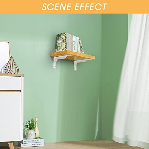 Countertop Support Brackets Heavy Duty, 10" x 6" Max Load 348 lb 5 mm Thick Iron Industrial Shelf Brackets, White Metal 
