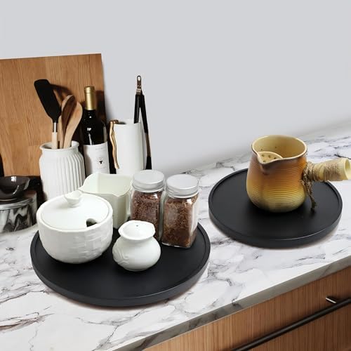 [ 2 Pack ] 10-inch Lazy Susan Organizers, ACIAZAAZ Lazy Susan Turntable for Cabinet, Kitchen Turntable Storage for Table