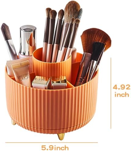 fanado 360° Rotate Makeup Brush Holder Organizer, Makeup Organizers Countertop, Makeup organization and Skincare Storage