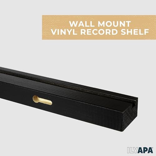 Ilyapa Vinyl Wall Mount Record Shelf - 39.5in, Holds 6 Records