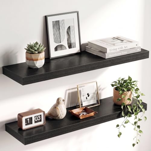 30 Inch Floating Shelves for Wall 2 Pack, Wood Wall Bathroom Shelves