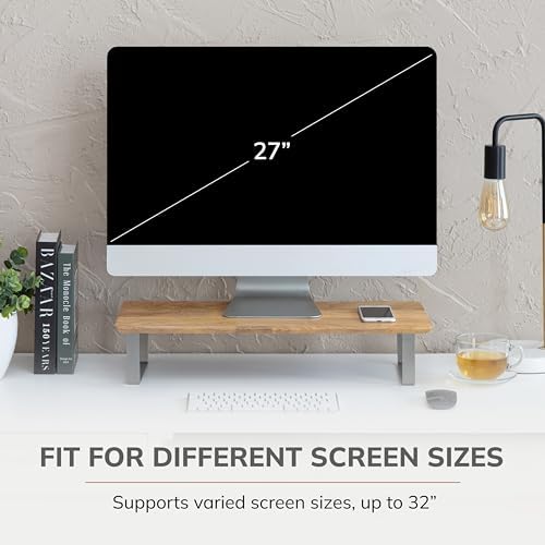 Anji Mountain Monitor Stand for Desk - Desktop Organizer & Laptop Riser, Ergonomic Monitor Riser, Space-Saving, Durable,