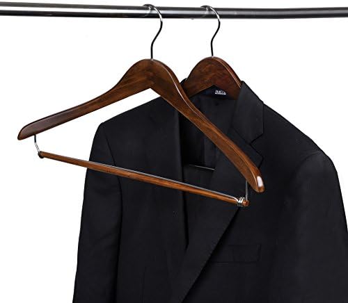 Quality Hangers Wooden Hangers Beautiful Sturdy Suit Coat Curved Hangers Great for Travelers Heavy Duty Hanger with Lock