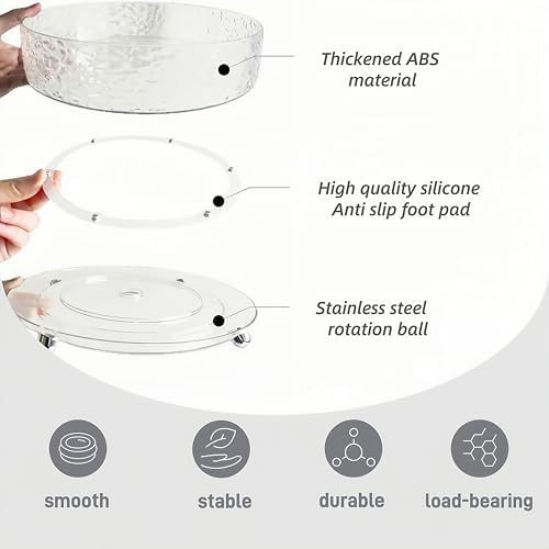 Premium Lazy Susan Organizer,9 inch Turntable Organizer for Bathroom, Kitchen, Vanity, Countertop, Table Top, Cabinet, P