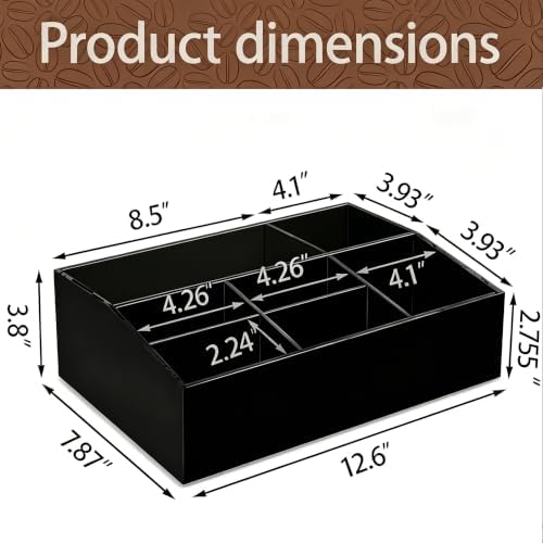 Coffee Bar Accessories, Acrylic Coffee Station Organizer Storage Box