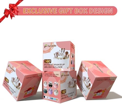 Clear Rotating Makeup Organizer Countertop for Vanity, 360° Makeup Brush Holder Organizer with 5 Compartments, Transpare
