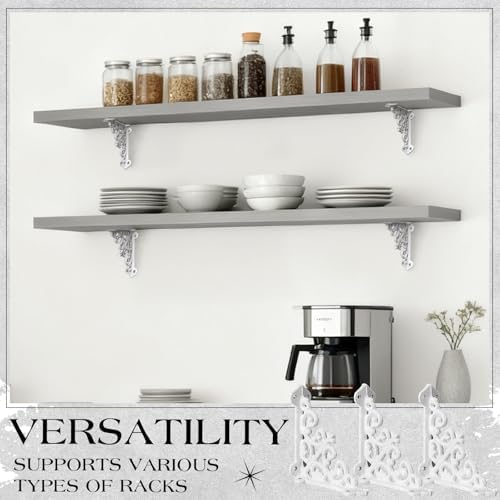 Blulu 4 Pack Decorative Shelf Brackets, Vintage Cast Iron Brackets