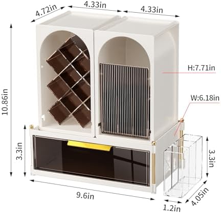 INVSSENE Stackable Makeup Organizer Countertop, Storage Perfume Skincare Cosmetic Lipstick Face Mask Makeup Brush Palett