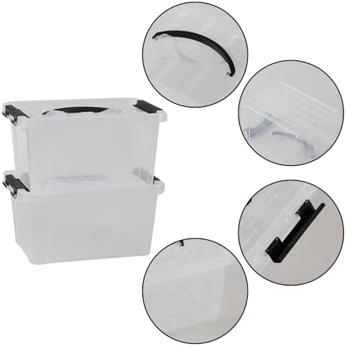 6 Liter Plastic Storage Box, Clear Storage Bin with Lids Set of 6