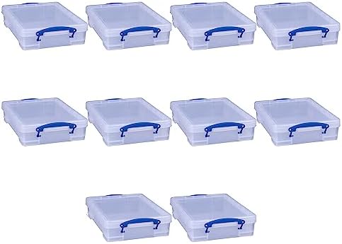 Really Useful Box 4 Liter Plastic Storage File Box Container, 10 Pack