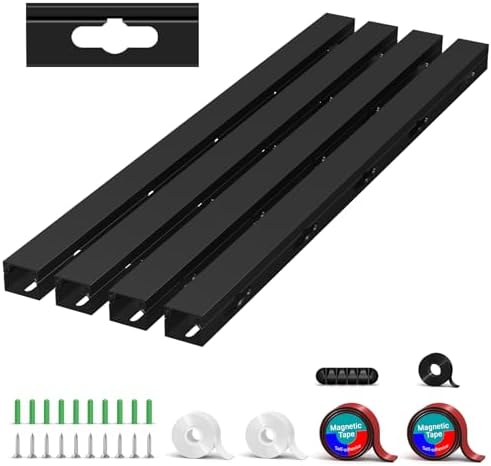 Cable Hider Raceway Kit, Magnetic Cable Management Under Desk with Upgraded Aesthetic Large Hole, Cord Organizer Kit for