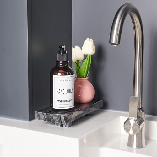 Natural Marble Tray Pedestal Stand, Soap Dispenser Holder, Modern Marble Riser for Decor Display, Soap Pedestal for Bath
