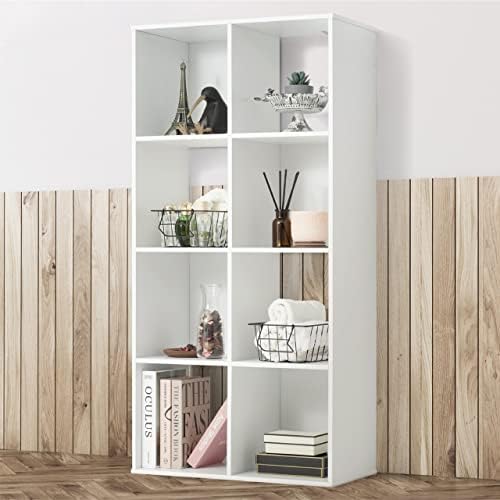 Fencer Wire 11-Inch Cube Storage Organizer Shelf w/Back, with Exterior Edge, Room Storage Shelves Divider, Bookcase, 8-C