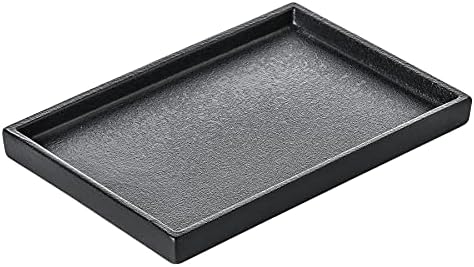 Ceramic Bathroom Sink Tray, Black Graininess Vanity Tray Decor Perfume Trays for Dresser Holder for Jewelry Candle Soap 