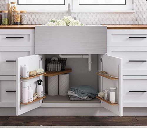 BASIN - Under Sink Mats for Kitchen Waterproof - The Original Silicone Under Sink Liner Drip Tray - Designed in USA - Sink Cabinet Protector for Water Drips, Leaks, Spills - 28"x22" Taupe