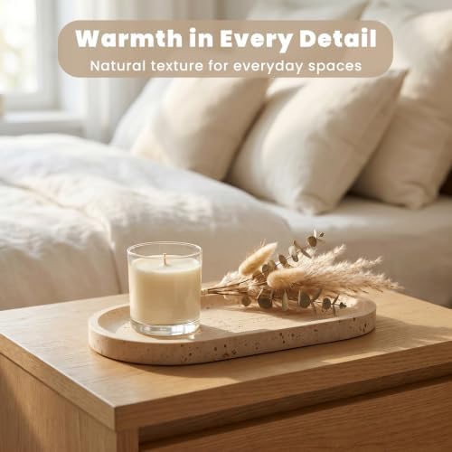 11.8 x 5.9 Inch Beige Oval Travertine Tray