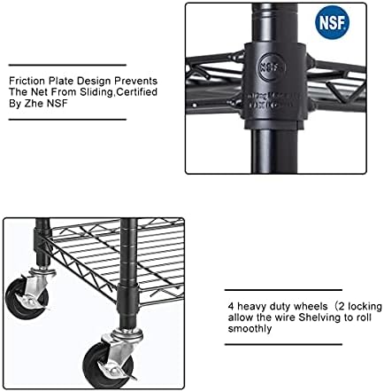 6-Tier Heavy Duty Wire Shelving Unit with Wheels - 2100lb Capacity, Adjustable NSF Metal Storage Rack 45" L×18" W×78" H 