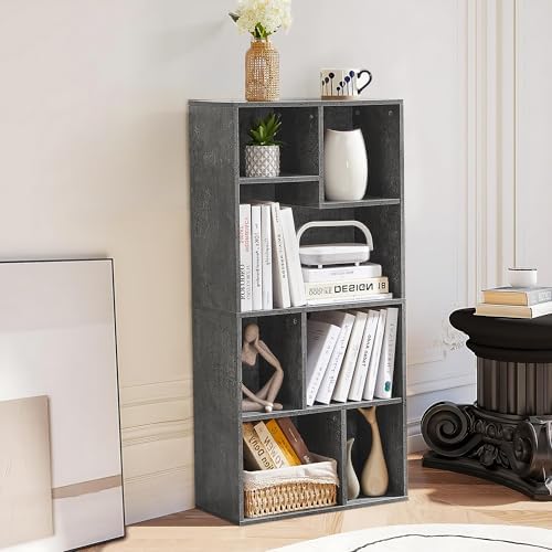 VECELO Cubby Storage Organizer Bookcase, Open Cube Display Shelf Cabinet, Freestanding Multicompartment Bookshelf for De