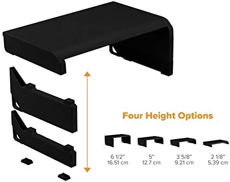 Bostitch Office Konnect Adjustable Monitor Stand Riser, 4 Height Adjustments, Built-In Cable Management, Rubber Feet - B