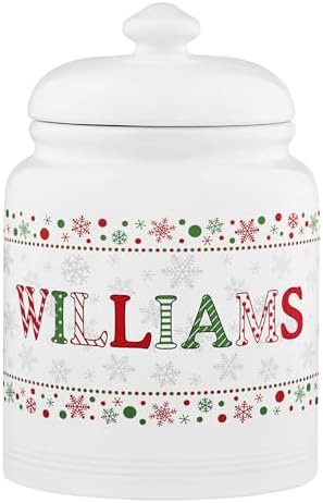 Let's Make Memories Personalized Cookie Jar - For Bakers - Kitchenware - Ceramic - Airtight Lid - Christmas Cookie Stora