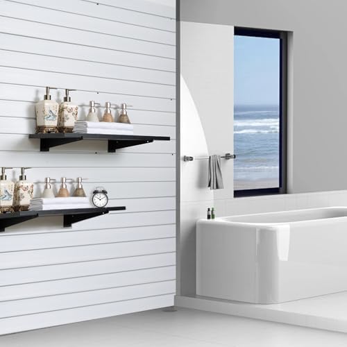 10 Inch Slatwall Shelf Bracket, Slatwall Accessories, Heavy Duty Slat Wall Shelf Bracket with Lip for Garage and Retail 