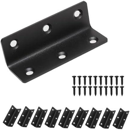 L Bracket, Heavy Duty Corner Brace, 10 Pack 3.2" Metal Shelf Bracket Angle Bracket for Shelves, Black Metal Braces for W