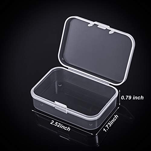 Jetec 18 Pieces Small Clear Plastic Storage Box, 2.5 x 1.7 x 0.8 Inch