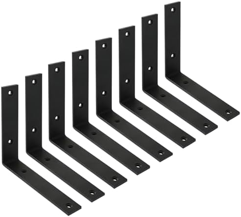 Shelf Brackets 6 Inch Wall L Brackets 8PCS Heavy Duty for Shelves Metal White Rustic Industrial Brackets for DIY Opening