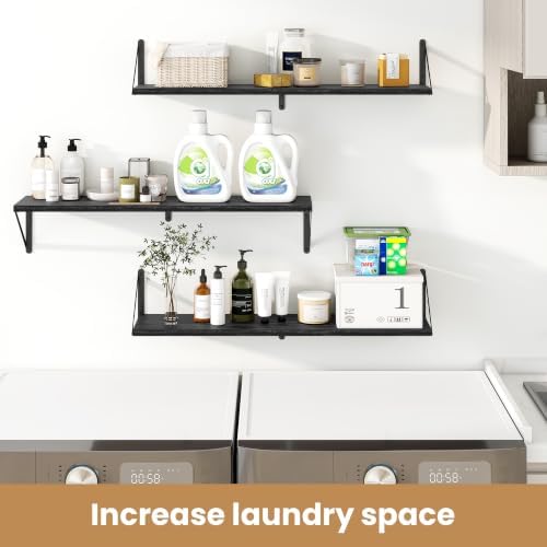 Heimlove Floating Book Shelves for Wall,35.4 Inches Long Wall Mounted Bookshelves,Heavy Duty Bracket Shelves for Living 