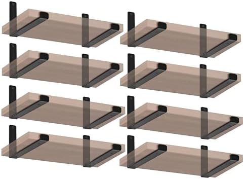 16 Pack - 11.25" L x 6" H x 1.5" W J Lip Shelf Brackets Rustic Farmhouse Iron Wall Floating Shelf Bracket Metal Shelf Br