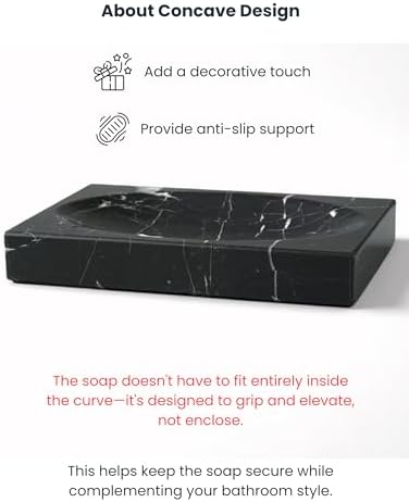 Marble Soap Dish Tray, Soap Bar Holder for Bathroom Shower