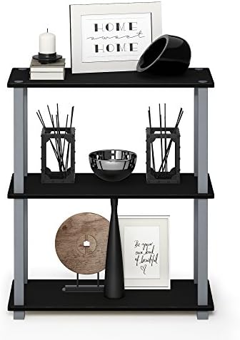 Furinno TURN-S-TUBE Storage Shelves, 3-Tier Book Shelf, Corner Shelf, Toolless Open Shelves, for Organization and Storag