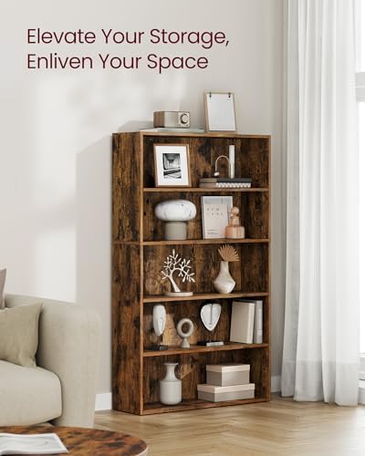 VASAGLE Set of 2 5-Tier Open Bookshelves, 30 Inches Wide
