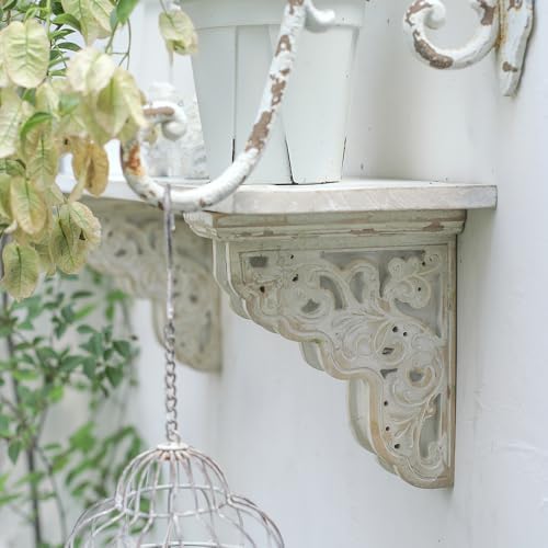 Set of 2 Corbels for Shelves Decorative Shelf Brackets Wood Corbels Farmhouse Shelf Corbels Distressed Decorative Shelf 