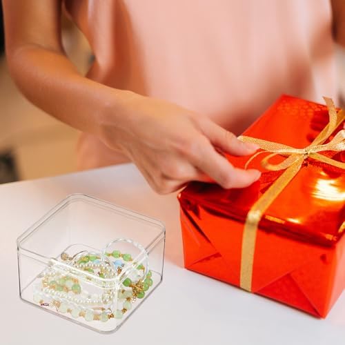 8 Pcs Clear Acrylic Box with Lid, 3.94 x 3.94 x 2.36 Inch, Classic Style