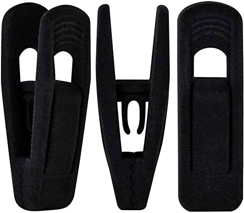 TOFIIGREM Black Velvet Hangers Clips 20 PCS, Non-Slip Velvet Clips for Suit Pant Skirt Hanger, Strong Finger Clips Perfect for Thin Flocking Hangers