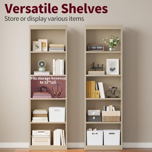 5 Tier Bookshelf,Open Storage Book Shelf,68 Inch Bookcase