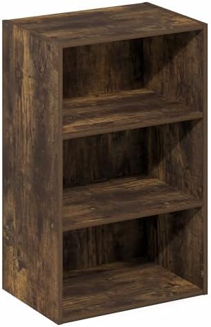 3-Tier Bookshelf, Cube Storage Organizer Bookcase, Book Shelf with Open Shelf, 11 x 17 x 26, for Home Office, Living Roo