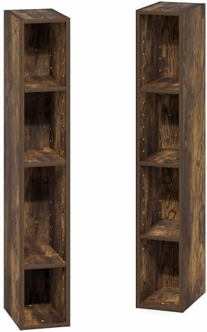 Furinno Fulda Book Shelf, 8-Tier Bookshelf, Bookcase with Space Saving Storage Shelf, 9.2 x 5.9 x 70.9, for Living Room,
