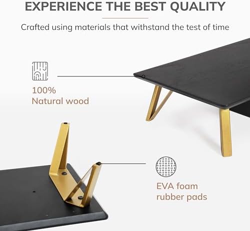 Anji Mountain Monitor Stand for Desk - Desktop Organizer & Laptop Riser, Ergonomic Monitor Riser, Space-Saving, Durable,